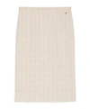 Gucci Logo-plaque Tweed Midi Skirt In Nude