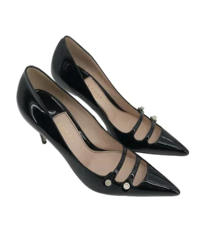Gucci Logo Pointed High Heels In Black
