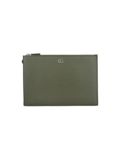 Gucci Logo Pouch In Green