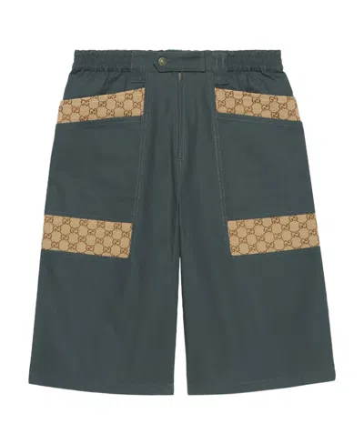Gucci Logo-print Bermuda Shorts In Gray