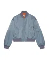 Gucci Logo-print Bomber Jacket In Gray