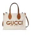 Gucci Shopper Aus Canvas Mit Logo-print In White
