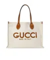 Gucci Shopper Aus Canvas Mit Logo-print In White
