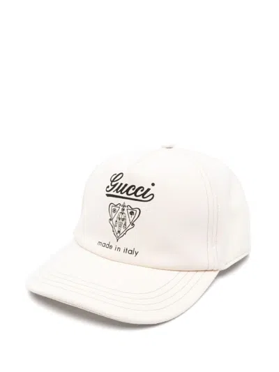 Gucci Logo-print Cap In Neutrals