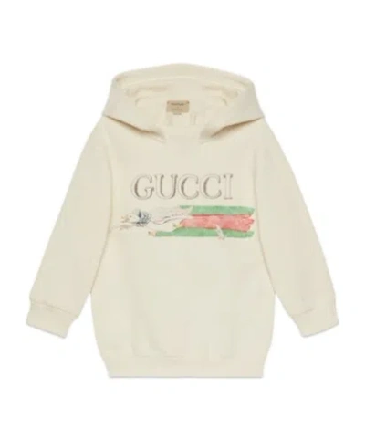 Gucci Logo-print Cotton Hoodie In White