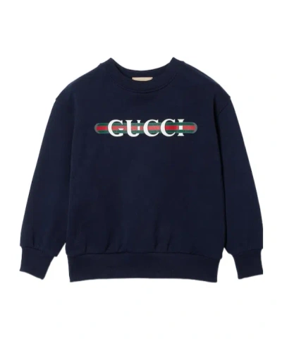 Gucci Logo-print Cotton Sweatshirt In Black