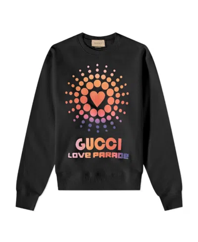 Gucci Logo-print Cotton Sweatshirt In Black