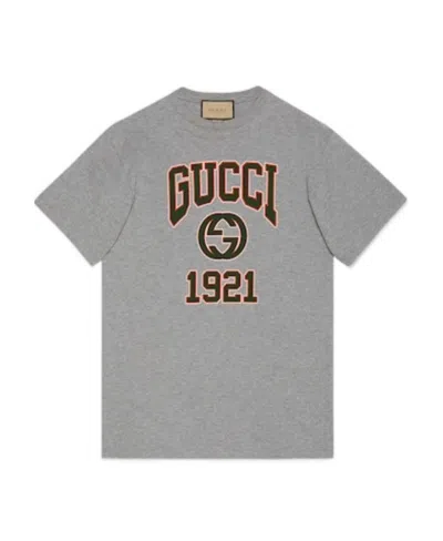 Gucci Logo-print Cotton T-shirt In Gray