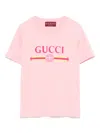 Gucci Printed Logo T-shirt In Pink