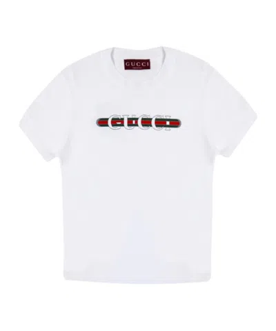 GUCCI GUCCI LOGO PRINTED JERSEY T-SHIRT
