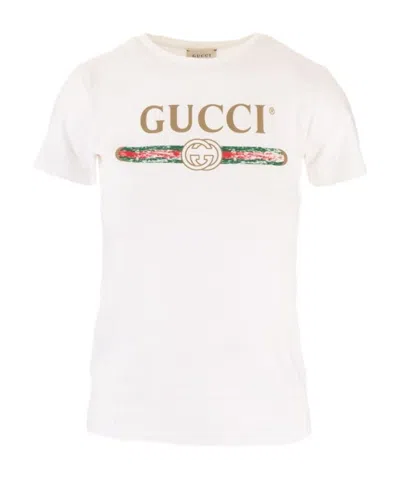 Gucci Kids' Cotton T-shirt With Logo In White
