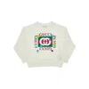Gucci Logo Print Crewneck Sweatshirt Kids In White