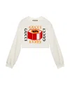Gucci Logo-print Cropped Sweatshirt In Off White
