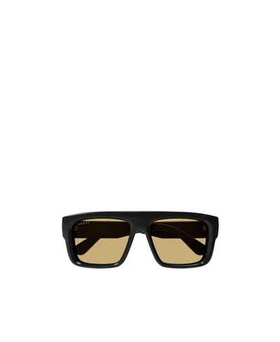 Gucci Logo-print Crystal-embellished Sunglasses In Black