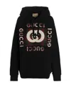 Gucci Logo-print Drawstring Hoodie In Black