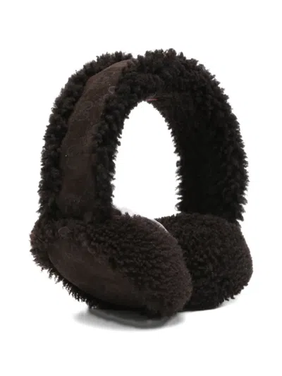 Gucci Logo-print Earmuffs In Brown