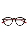 Gucci Round-frame Glasses In 褐色
