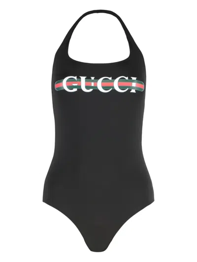 Gucci Logo-print Halter Swimsuit