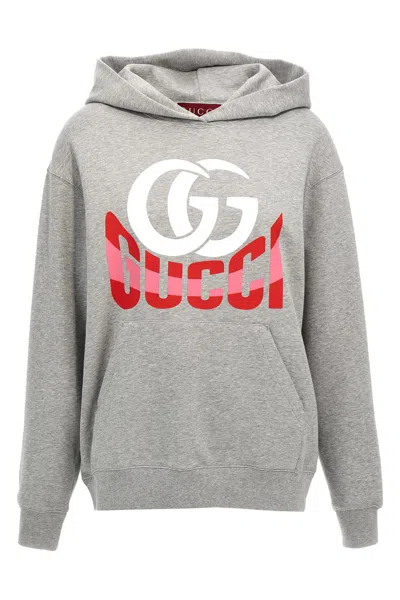 GUCCI GUCCI LOGO PRINT HOODIE