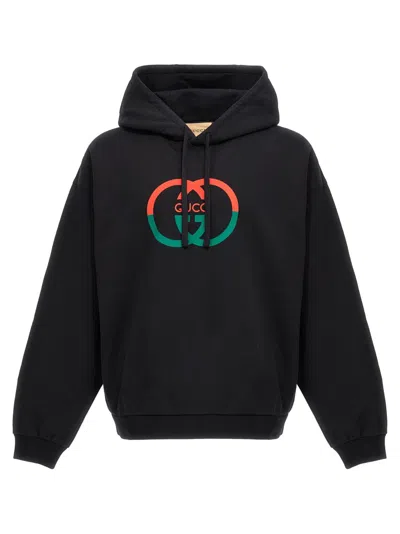 GUCCI GUCCI LOGO PRINT HOODIE