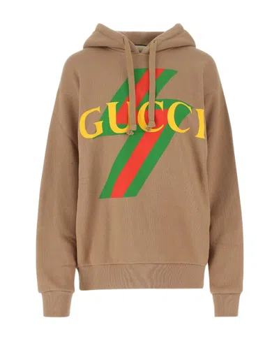 Gucci Logo-print Hoodie In Green