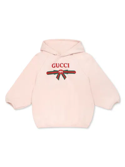 Gucci Babies' Logo-print Hoodie In Pink
