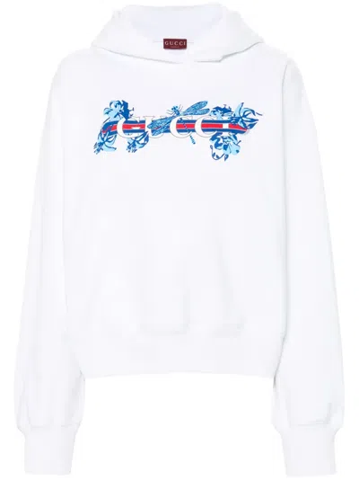 Gucci Logo-print Hoodie In White