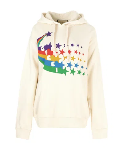 Gucci Logo-print Hoodie In White