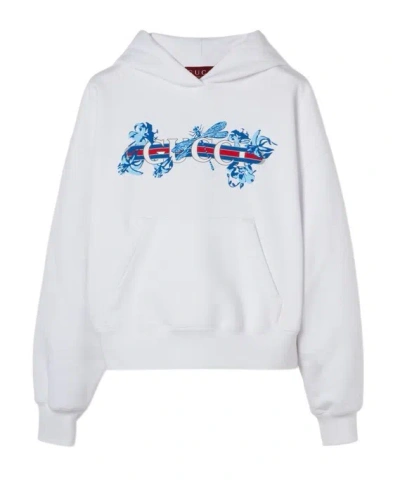 Gucci Logo-print Hoodie In White