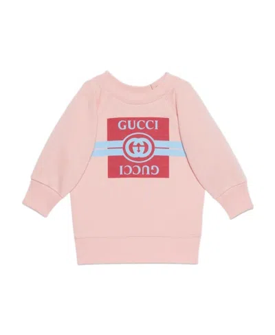 Gucci Logo-print Jersey Sweatshirt In Pink