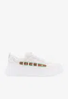 Gucci Logo Leather Sneakers In White