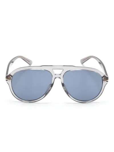 Gucci Logo-print Oversize-frame Sunglasses In Grey