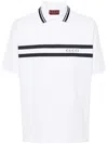 Gucci Stretch Piquet Polo Shirt With Striped Print In White