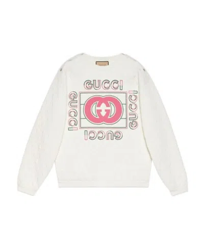 GUCCI GUCCI LOGO PRINTED CREWNECK SWEATSHIRT