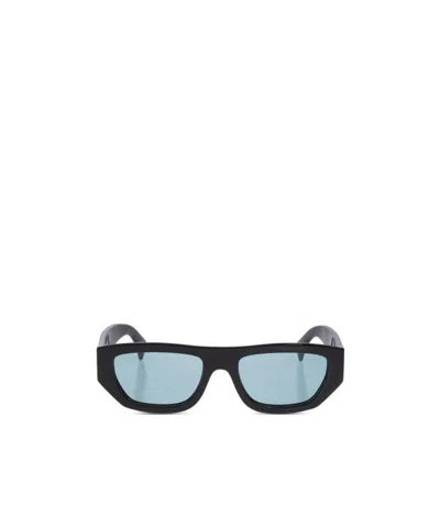 Gucci Logo-print Rectangle-frame Sunglasses In Blue