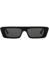 Gucci Black Rectangular-frame Sunglasses In Schwarz