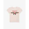 Gucci Printed Cotton T-shirt In Rose Water/mc