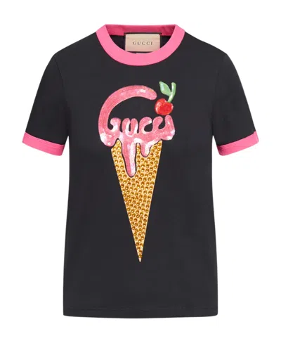 Gucci Logo-print Short-sleeve T-shirt In Green