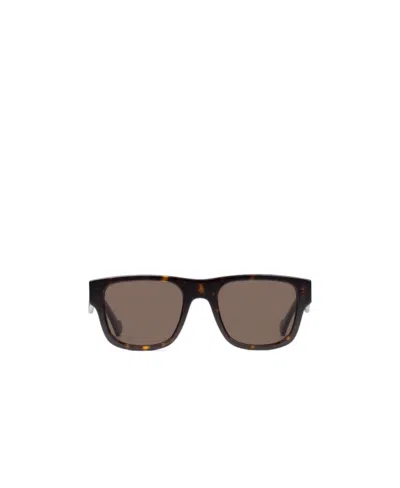 Gucci Logo-print Square-frame Sunglasses In Brown