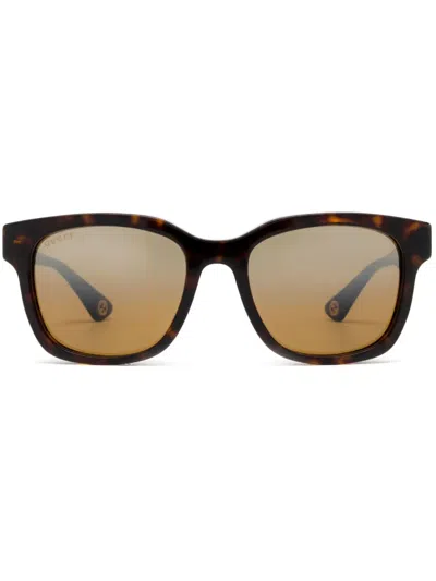 Gucci Logo-print Sunglasses In Burgundy