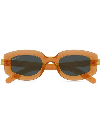 Gucci Logo-print Sunglasses In Orange