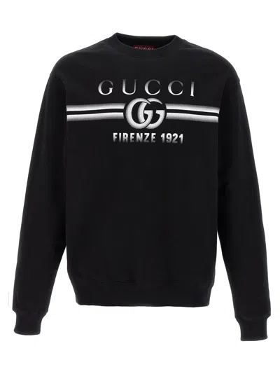 Gucci Mens Black Mc Graphic-print Crewneck Cotton Sweatshirt