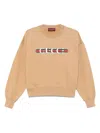 Gucci Caramel-coloured Sweatshirt With Printed Logo In Braun