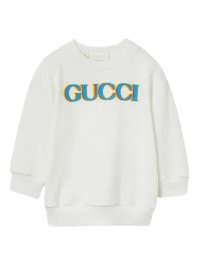 Gucci Babies' Logo-print Sweatshirt In White