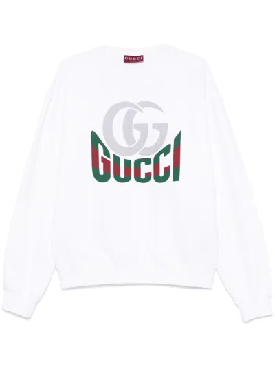 Gucci Logo-print Sweatshirt In White