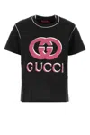 Gucci Logo Print T-shirt In Black