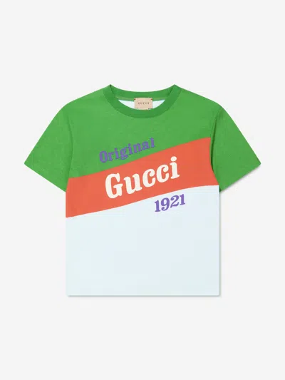 Gucci Logo-print Striped T-shirt In Green