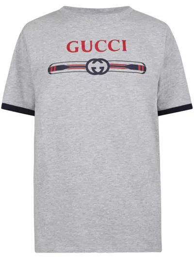 Gucci Kids' Logo-print T-shirt In Grey