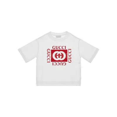 Gucci Logo Print T-shirt Kids In White