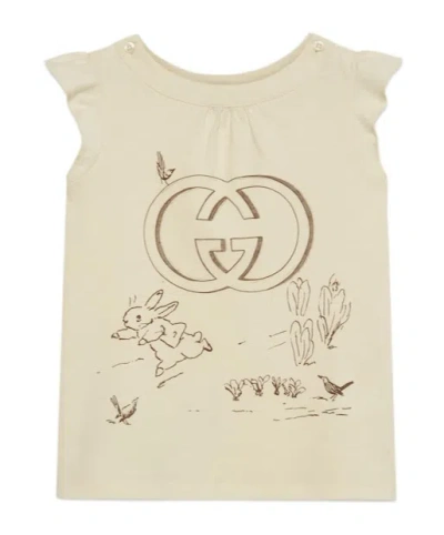 Gucci Logo-print T-shirt In Nude